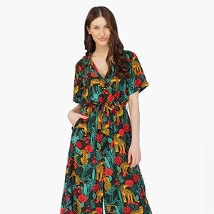 JAGUAR PARADISE BLACK ANIMAL PRINT JUMPSUIT